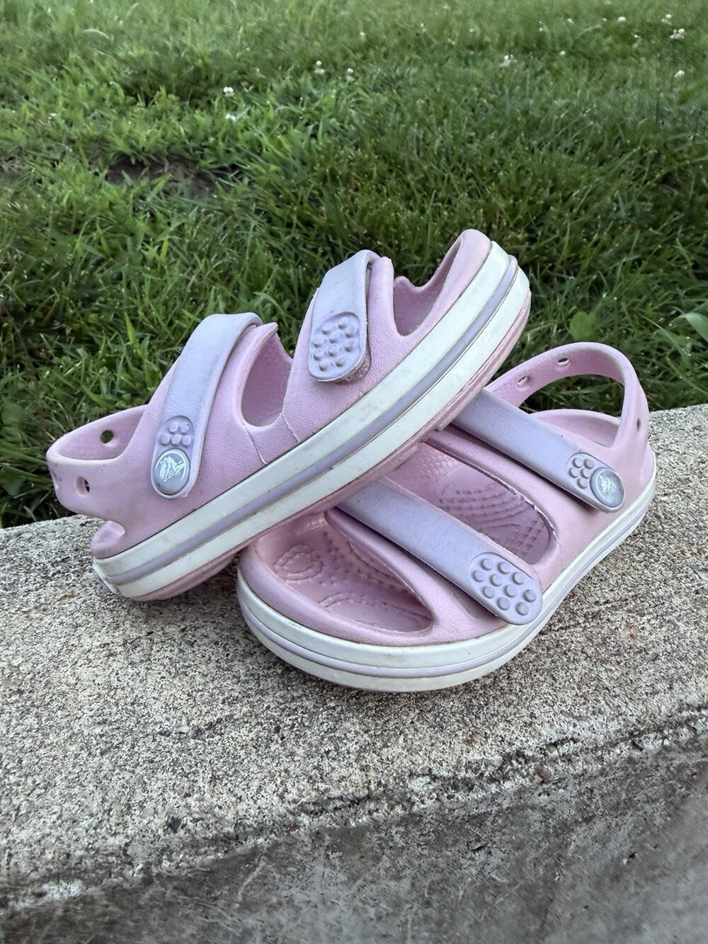 Crocs Toddler Crocband Cruiser Sandal Ballerina/Lavendar sz C7 Vacation beach